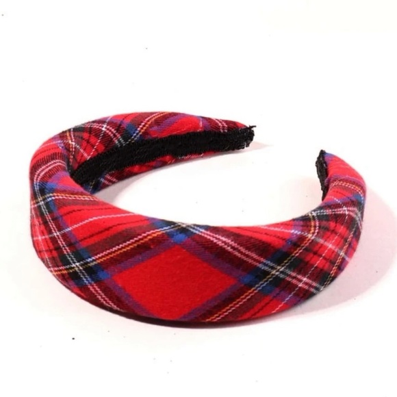 New ✨ Luxe Red Tartan Plaid Classic Prep Holiday Boutique Statement Headband 🌲 - Picture 1 of 4